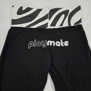 Vintage Y2K Playboy Intimates 1X XL Foldover Yoga Pants Zebra Playmate Black